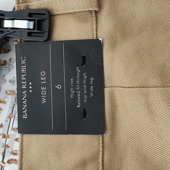 New Banana Republic Wide Leg Tan Pants Size 6 - Picture 6 of 12